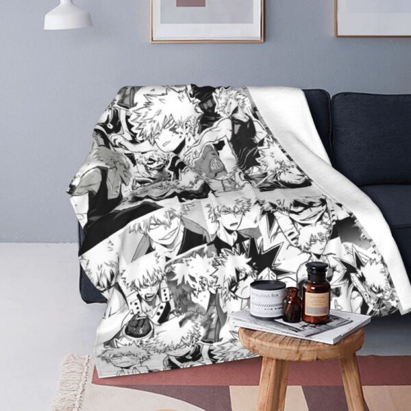 katsuki bakugo – couverture décorative en flanelle, couvre lit portable pour la maison 100x125cm